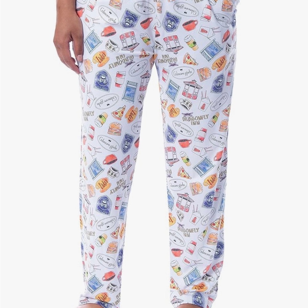 Colorful Graphic Print Pajama Pants